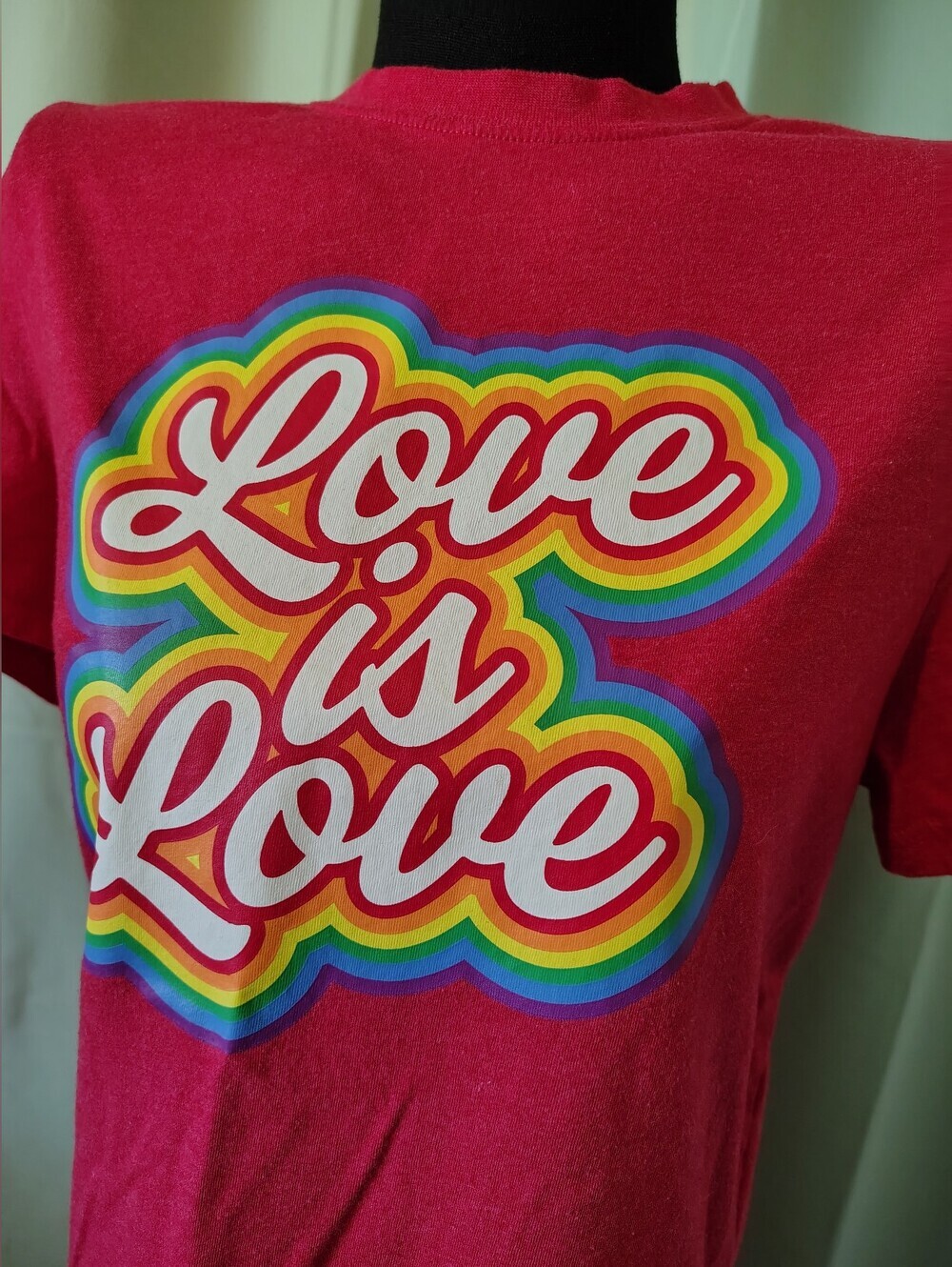 Love Is Love Pride Rainbow Graphic Tee - Red Unisex Small Limited Edition LGBTQ+ - Picture 3 of 6